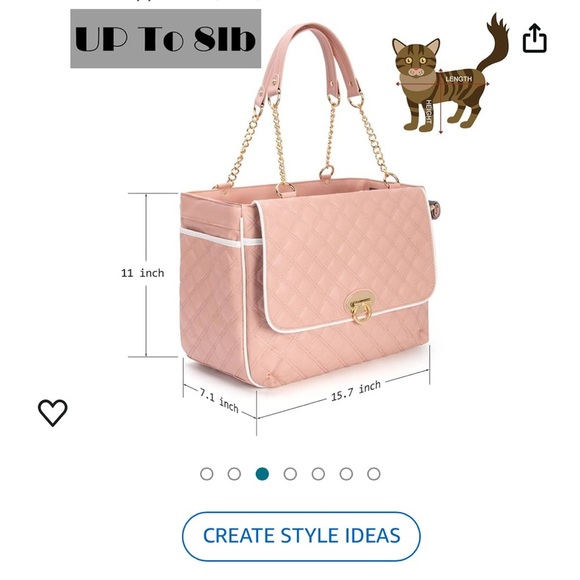 Pink travel pet carrier - Picture 4 of 7